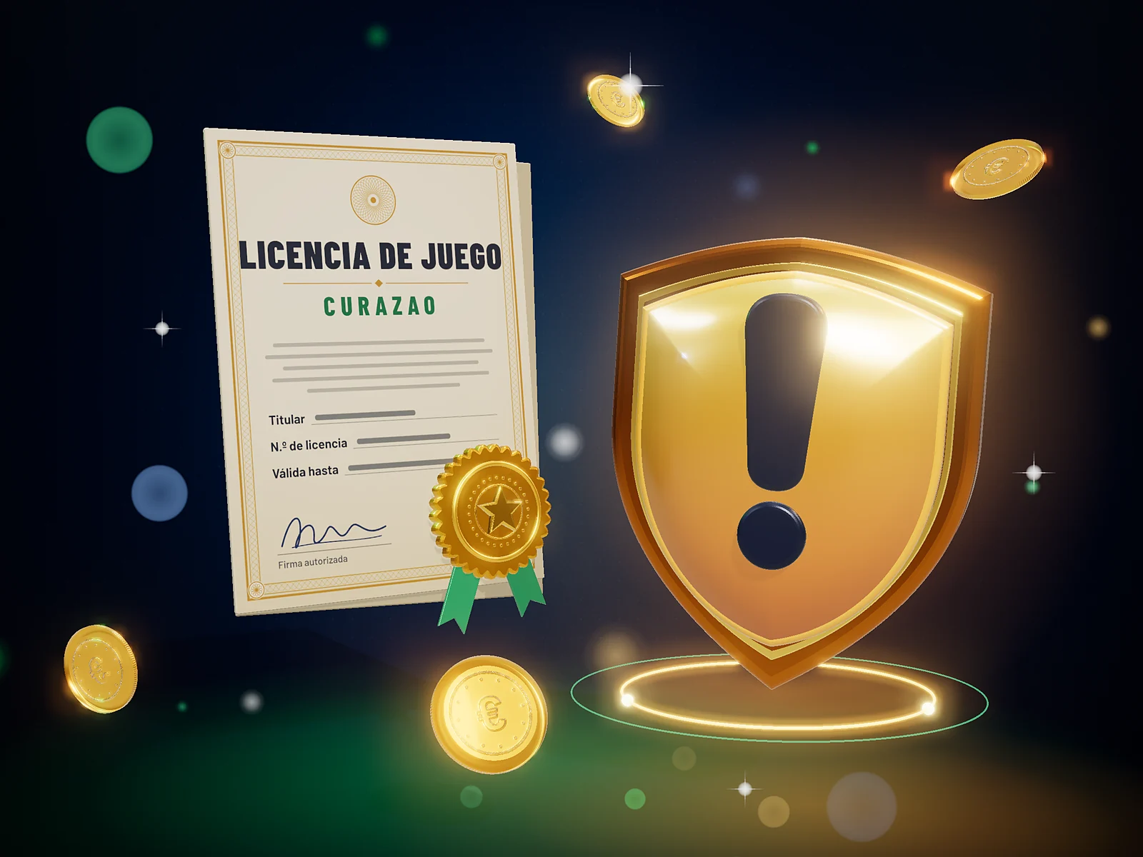 Licencia internacional de Curazao frente a escudo de advertencia por la falta de licencia de la DGOJ